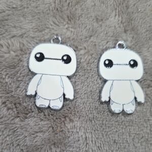 Baymax Big Hero 6 Charms(2) For Necklace Keyring Jewelry Crafting EUC